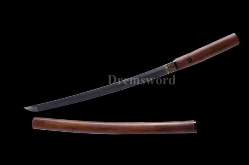 Clay Tempered T10 steel Shirasaya Top 火焰 hamon Japanese Wakizashi sword razor sharp