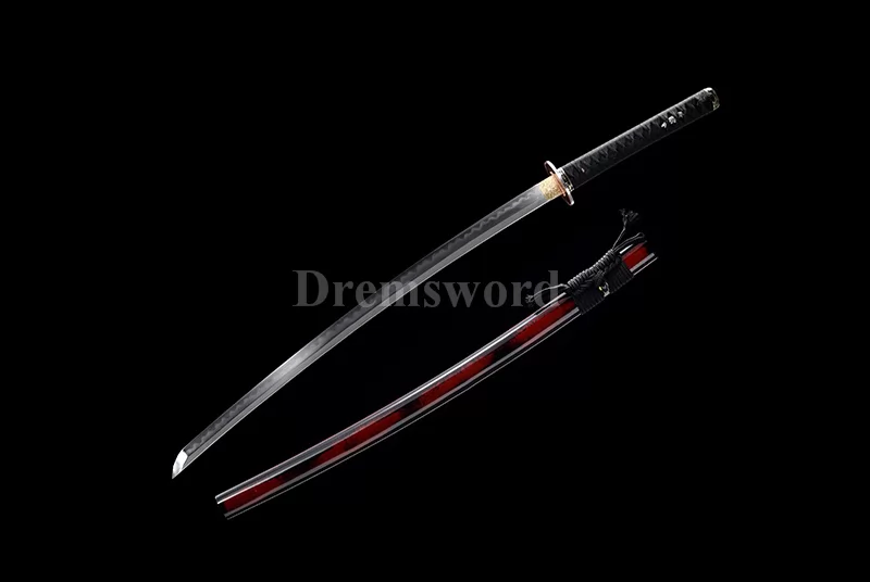 high quality hand forged clay tempered folded steel Katana Japanese Samurai Sword iron tsuba set full tang battle ready sharp.